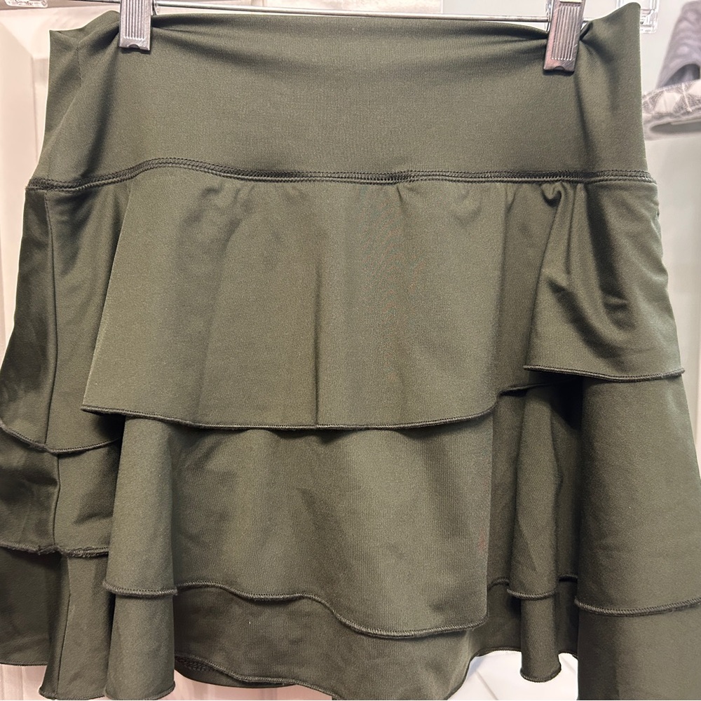 Olive Green Layered Skirt